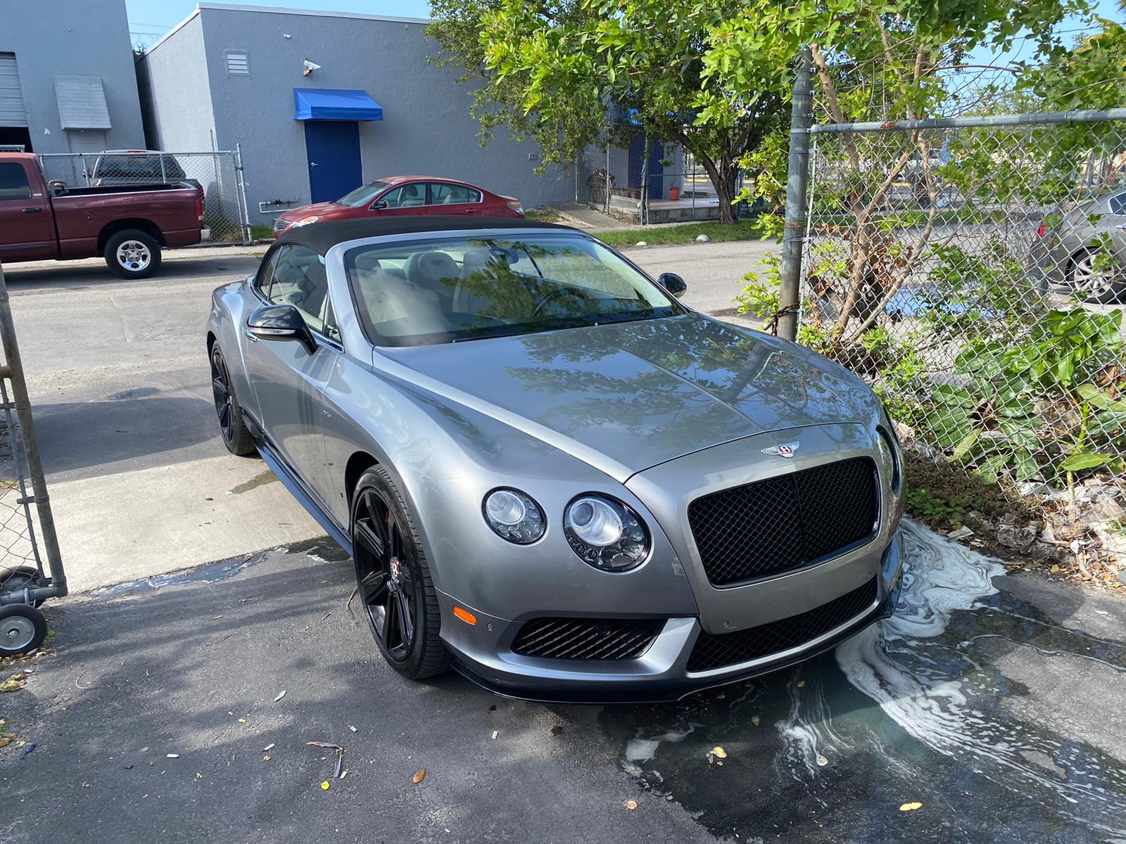 Bentley showcased in the shop after paint and body work